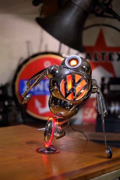 lampe robot recycle style star war vintage